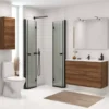 Scanbad B-Foldedør til brusekabine 200x87-89 cm sort m/klar glas