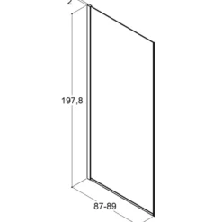 Scanbad brusevæg D 89x197,8cm børstet satin/isglas