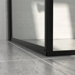 Scanbad brusevæg D 69x197,8cm mat sort/klart glas