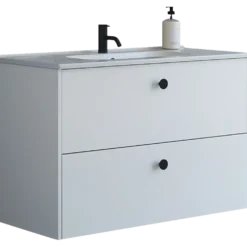 Scanbad Delta badmøbel m/Karat vask, 2 skuffer, hvid mat 100 cm