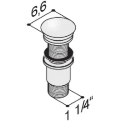 Scanbad Delta bundventil m/push-open krom
