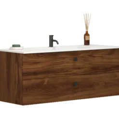 Scanbad Delta vaskeskab m/Micca vask 120 cm brun eg