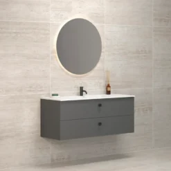 Scanbad Delta vaskeskab m/Micca vask 120 cm mat grå