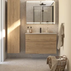 Scanbad Level spejlskab 100x80cm natur eg
