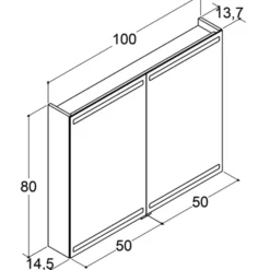 Scanbad Level spejlskab 100x80cm sort eg