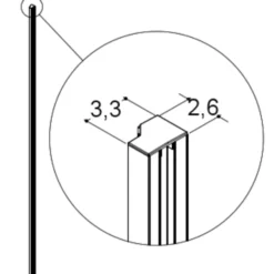 Scanbad Match vægprofil/anslagsliste satin til model A,B,C, smal