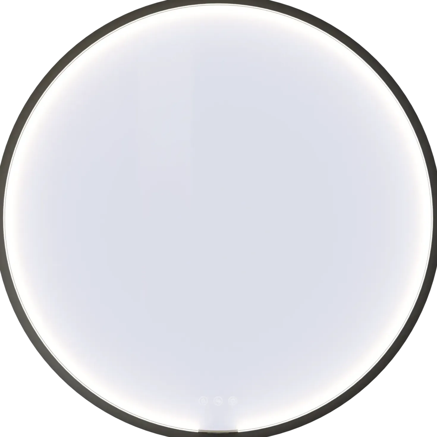 Scanbad Moon rammespejl Ø75 cm, sort, lysstyring