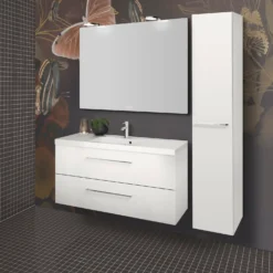 Scanbad Multo+ vaskeskab m/ Aura vask 120 cm mat hvid