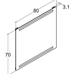 Scanbad Repeat spejl 70x80 cm med LED lys i top og bund