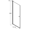 Scanbad svingdør A 79x200cm børstet satin/isglas