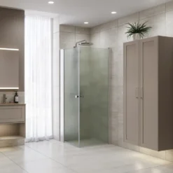 Scanbad svingdør A 79x200cm børstet satin/isglas