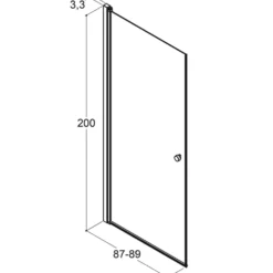 scanbad svingdør 89x200cm sort/røgfarvet glas