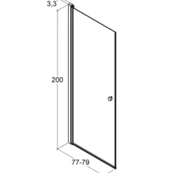 scanbad svingdør 79x200cm sort/røgfarvet glas