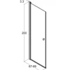 scanbad svingdør 69x200cm sort/røgfarvet glas