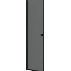 scanbad svingdør 69x200cm sort/røgfarvet glas