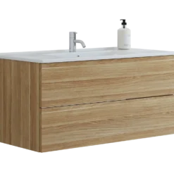 Scanbad vaskeskab m/håndvask 100cm varm eg