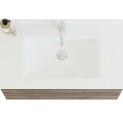 Scanbad vaskeskab m/håndvask 80cm varm eg