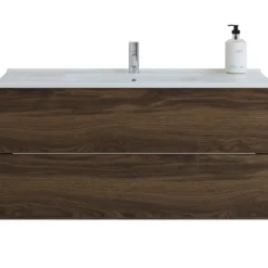 Scanbad vaskeskab m/håndvask 100cm brun eg