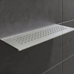 Schlüter hylde rektangulær square, børstet stål