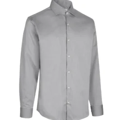 Seven seas Fine twill modern skjorte silver grey str. M