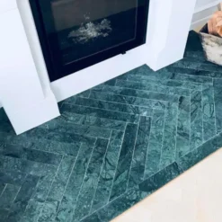 Sildebensfliser Marmor Verde Guatemala grønlig 6x40x1,2 cm