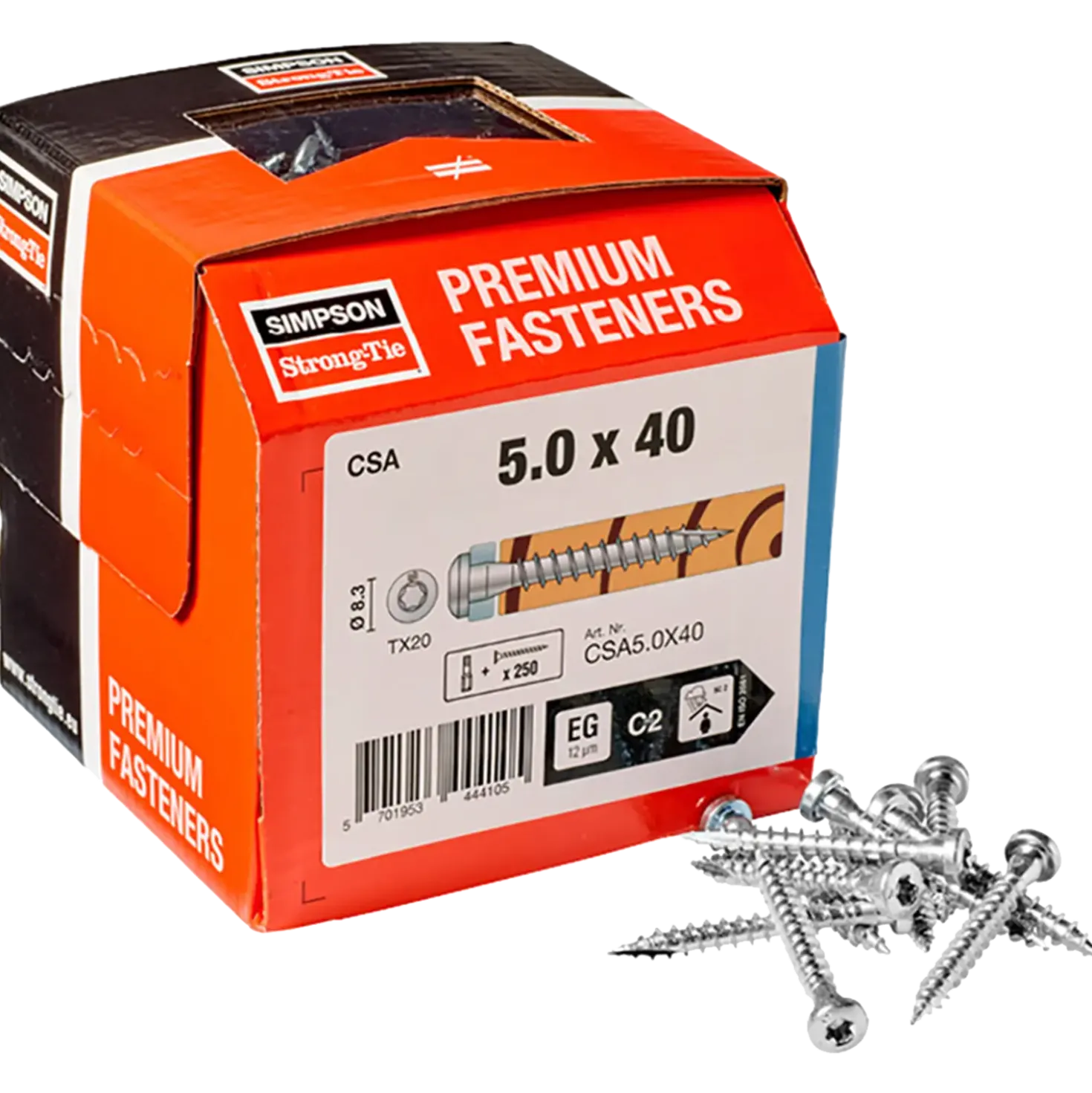 Simpson Strongtie beslagskrue elgalvaniseret 5x40 mm x 250 stk
