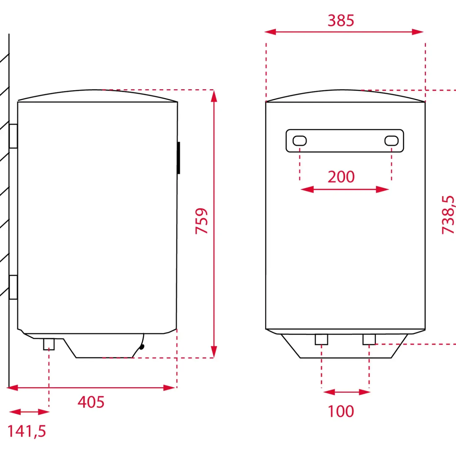 Smart Control elektrisk vandvarmer 50 L