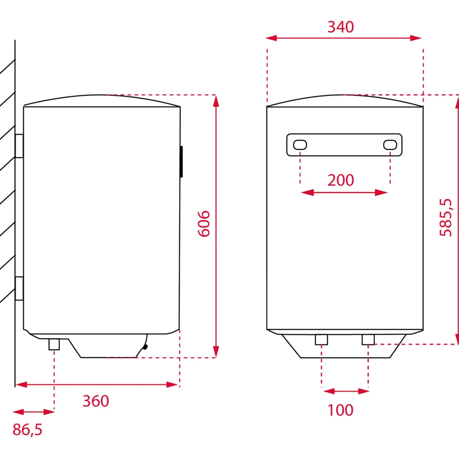 Smart Control elektrisk vandvarmer 30 L