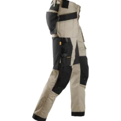Snickers Allroundwork arbejdsbukser med hylsterlommer stretch khaki/sort str. 52