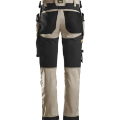 Snickers Allroundwork arbejdsbukser med hylsterlommer stretch khaki/sort str. 52