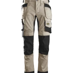 Snickers Allroundwork arbejdsbukser med hylsterlommer stretch khaki/sort str. 52