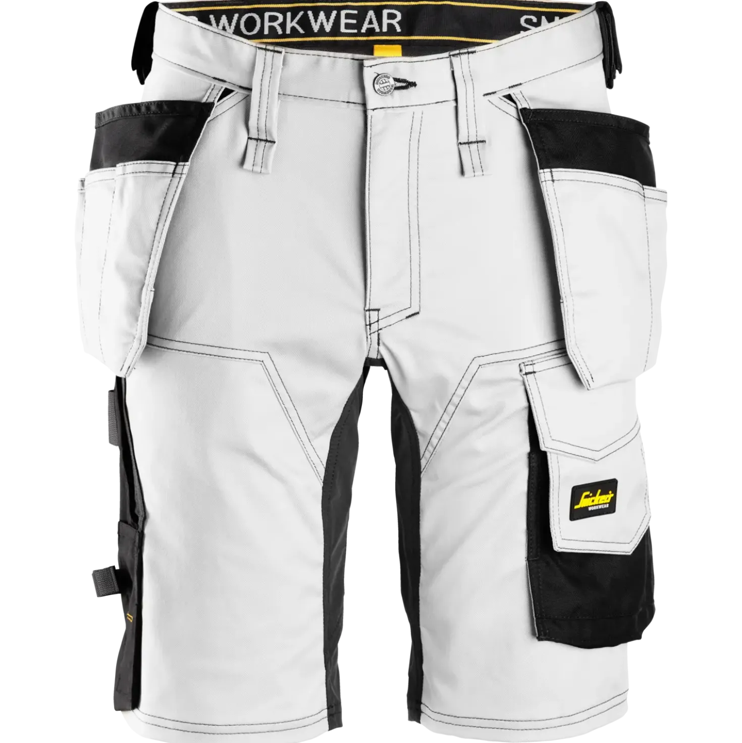 Snickers Allroundwork arbejdsshorts med hylsterlommer stretch hvid/sort str. 56