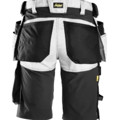 Snickers Allroundwork arbejdsshorts med hylsterlommer stretch hvid/sort str. 56
