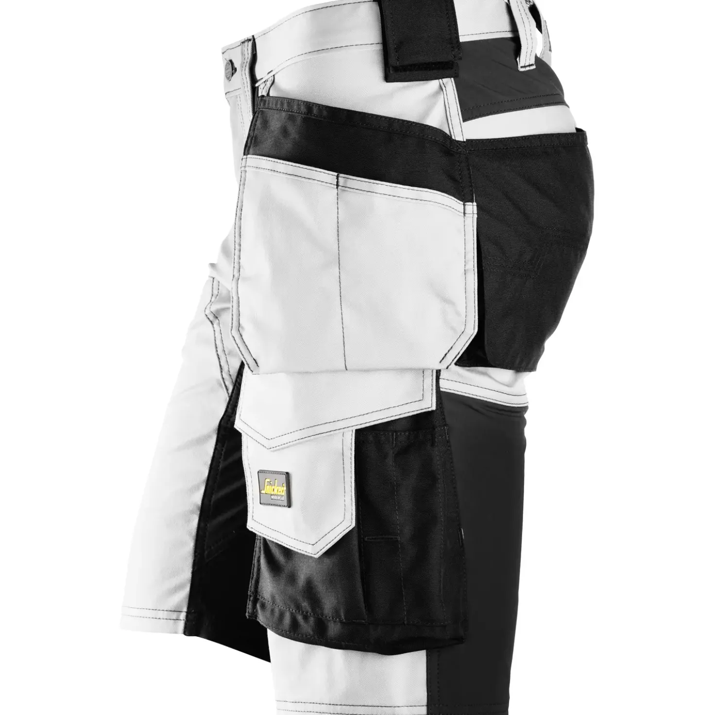 Snickers Allroundwork arbejdsshorts med hylsterlommer stretch hvid/sort str. 56
