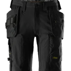 Snickers 6118 Allroundwork stretch arbejdsshorts m/hylsterlommer sort str. 56