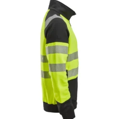 Snickers hi-vis sweatjakke med lynlås gul/sort str. 2XL