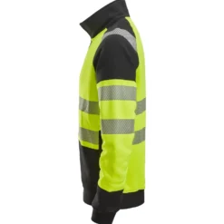 Snickers hi-vis sweatjakke med lynlås gul/sort str. 2XL
