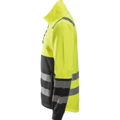 Snickers hi-vis trøje med gennemgående lynlås, klasse 2 gul/sort str. L