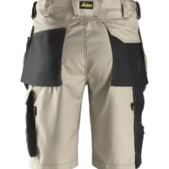 Snickers Håndværker shorts med hylsterlommer ripstop khaki/sort str. 52