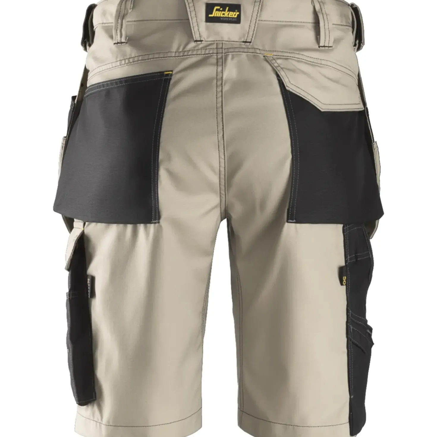 Snickers Håndværker shorts med hylsterlommer ripstop khaki/sort str. 52