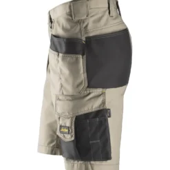 Snickers Håndværker shorts med hylsterlommer ripstop khaki/sort str. 52