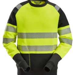 Snickers 2831 sweatshirt Hi-Vis gul/sort str. L