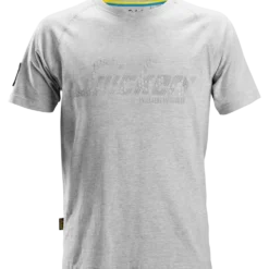 Snickers Workwear t-shirt kortærmet logo lys gråmeleret str. S