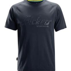Snickers Workwear t-shirt kortærmet logo mørk blåmeleret str. M