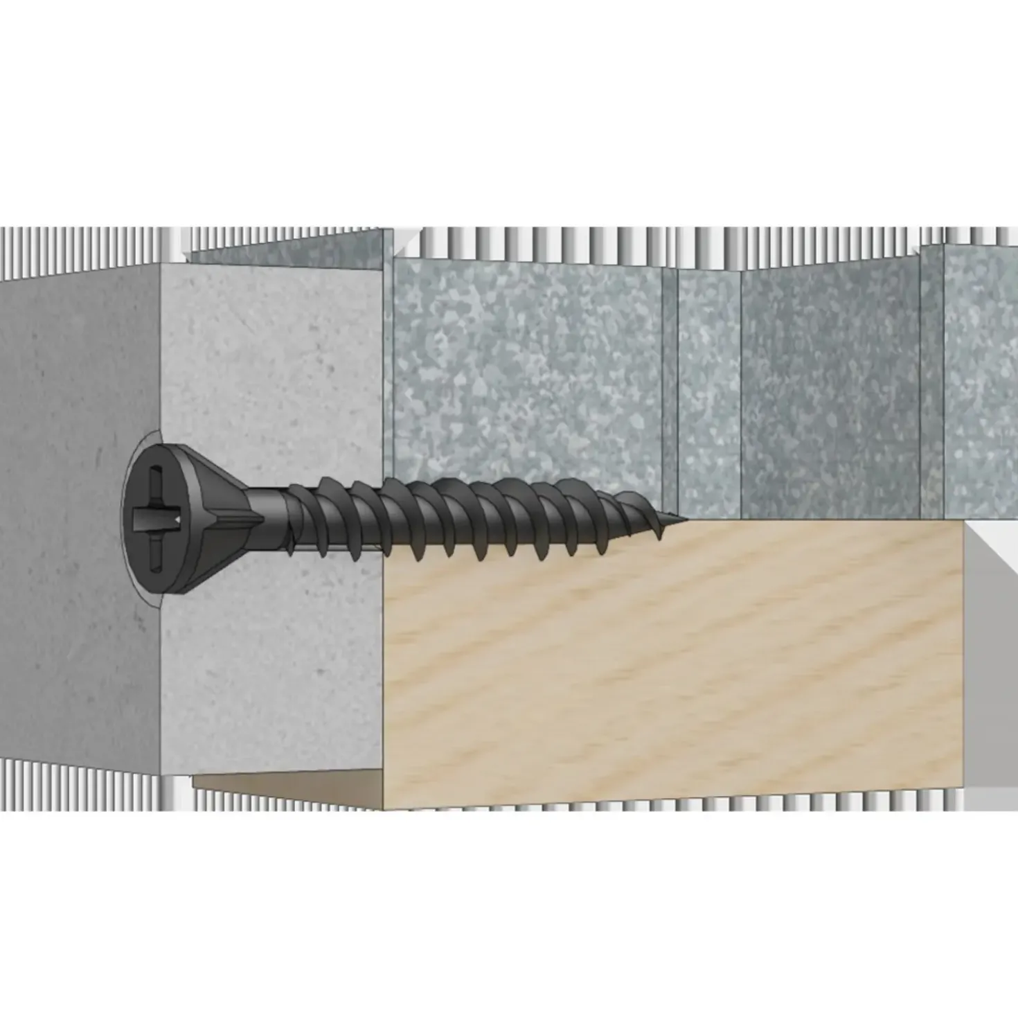 Spit P-Screw FWS fibergipsskrue på bånd 3,9x30 mm FH PH2 elforzink.sort 1000 stk.