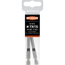 Staco bit TX15 1/4"x89 mm sort 2 stk.