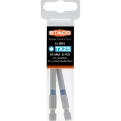 Staco 1/4" TX25 bit blå 89 mm 2 stk.