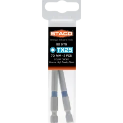 Staco 1/4" TX25 bit blå 70 mm 2 stk.