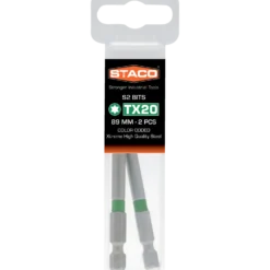 Staco 1/4" TX20 bit grøn 89 mm 2 stk.