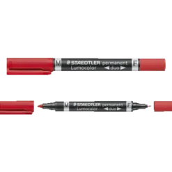 Staedtler permanent marker rød duo fin/mellem